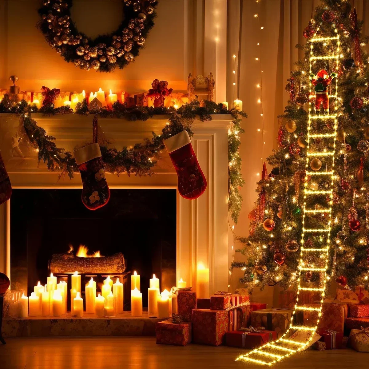 LED Ladder Light for Santa Cla - Home Decor Lighting Tree ulasan dan harga