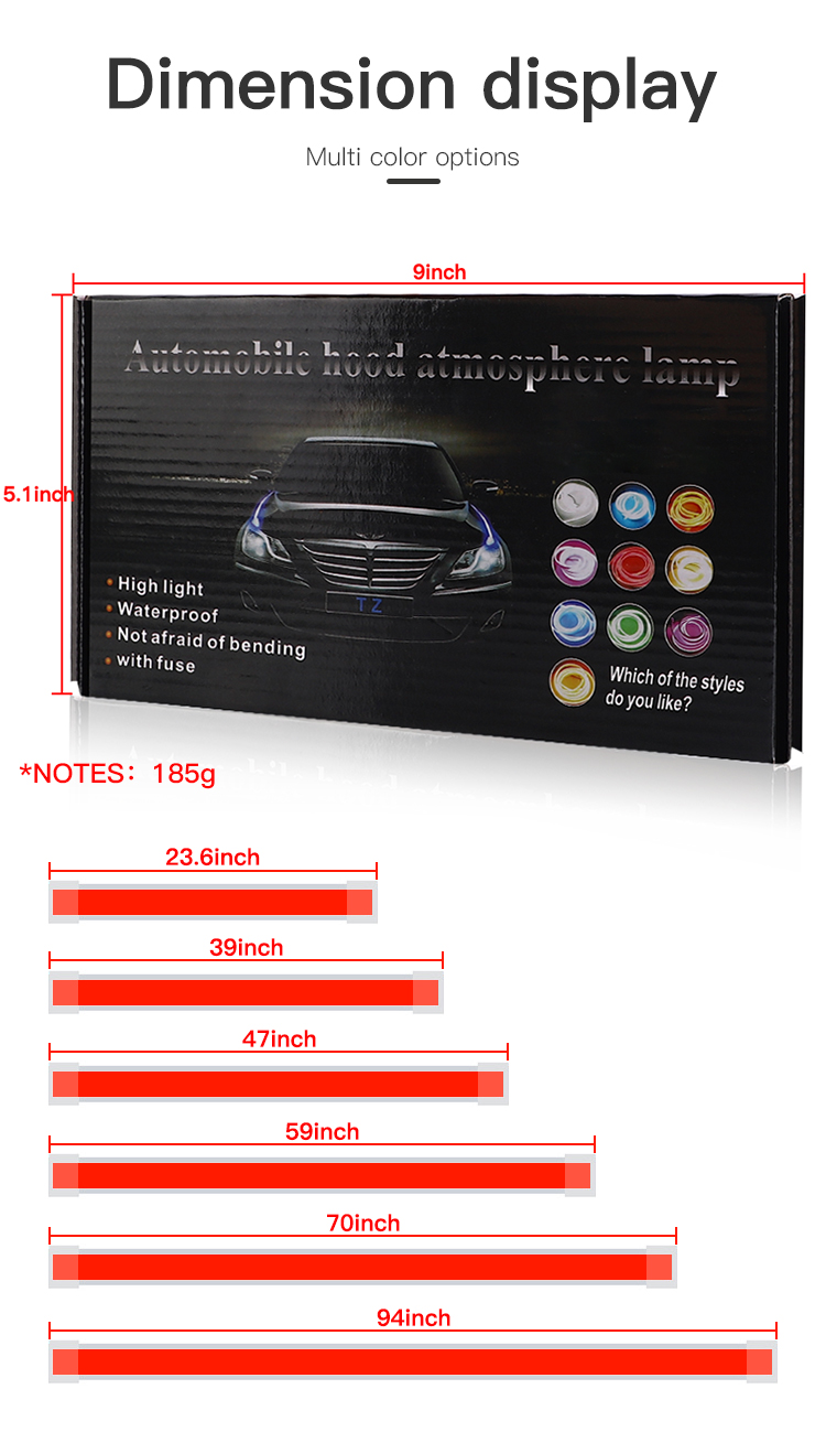 12V White Car Hood Light Strip - Ambient Led Strip ulasan dan harga