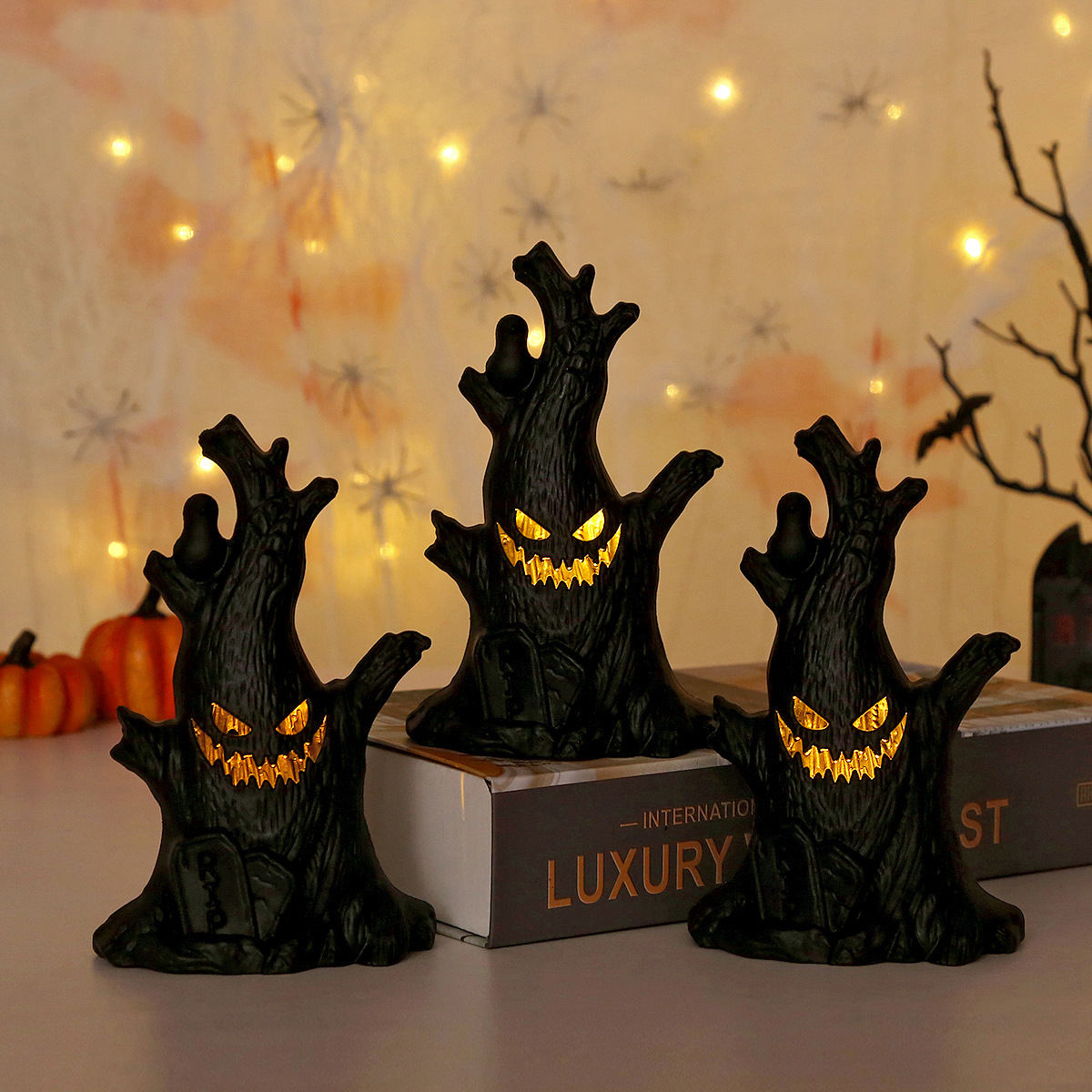 Halloween LED Ghost Tree Light - Home Decor Lighting Tree ulasan dan harga