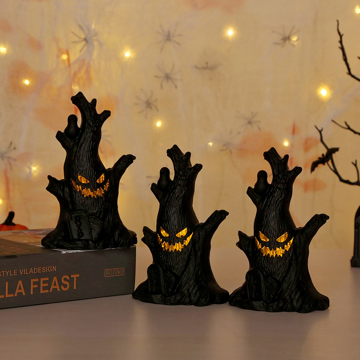 Halloween LED Ghost Tree Light - Home Decor Lighting Tree ulasan dan harga