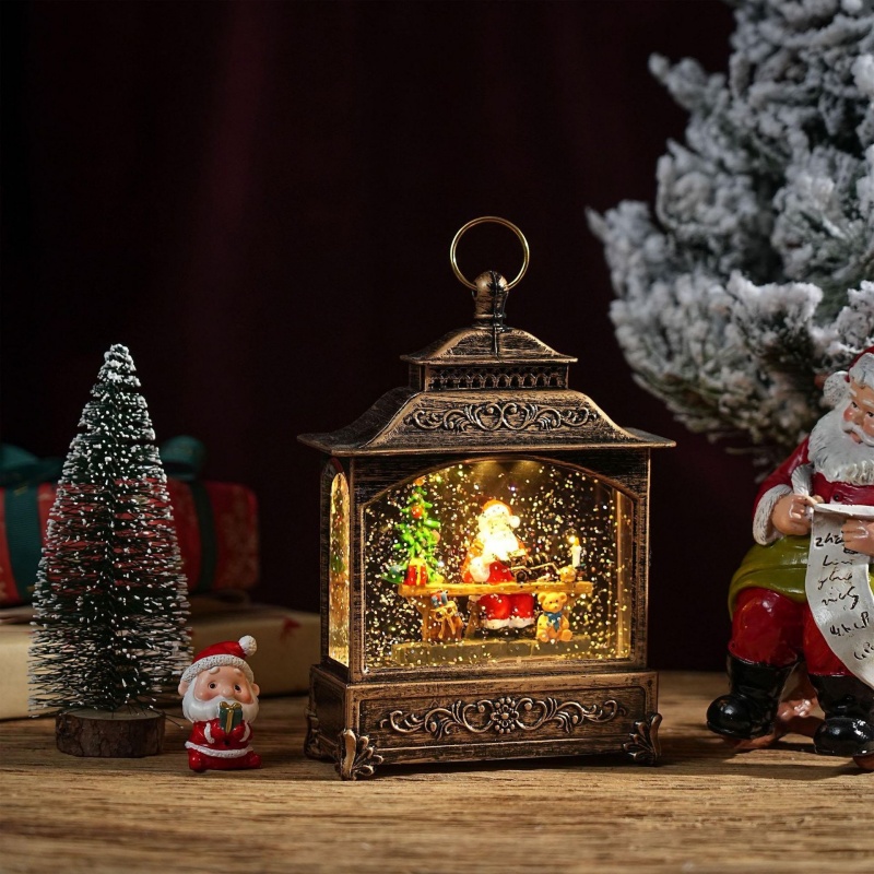Snow Globe Music Box Christmas - Home Decor Lighting Tree ulasan dan harga