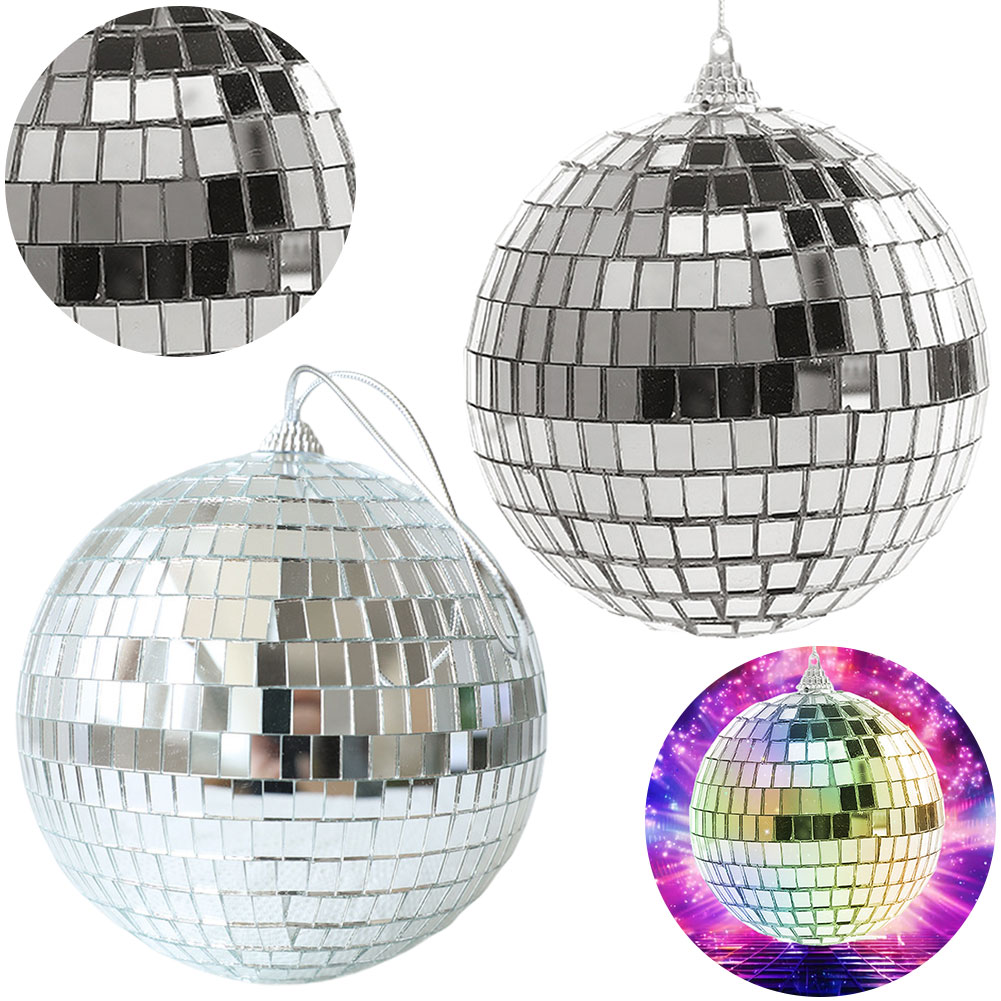 6pcs 4/6/10cm Mirror Disco Bal - Home Decor Lighting Tree ulasan dan harga