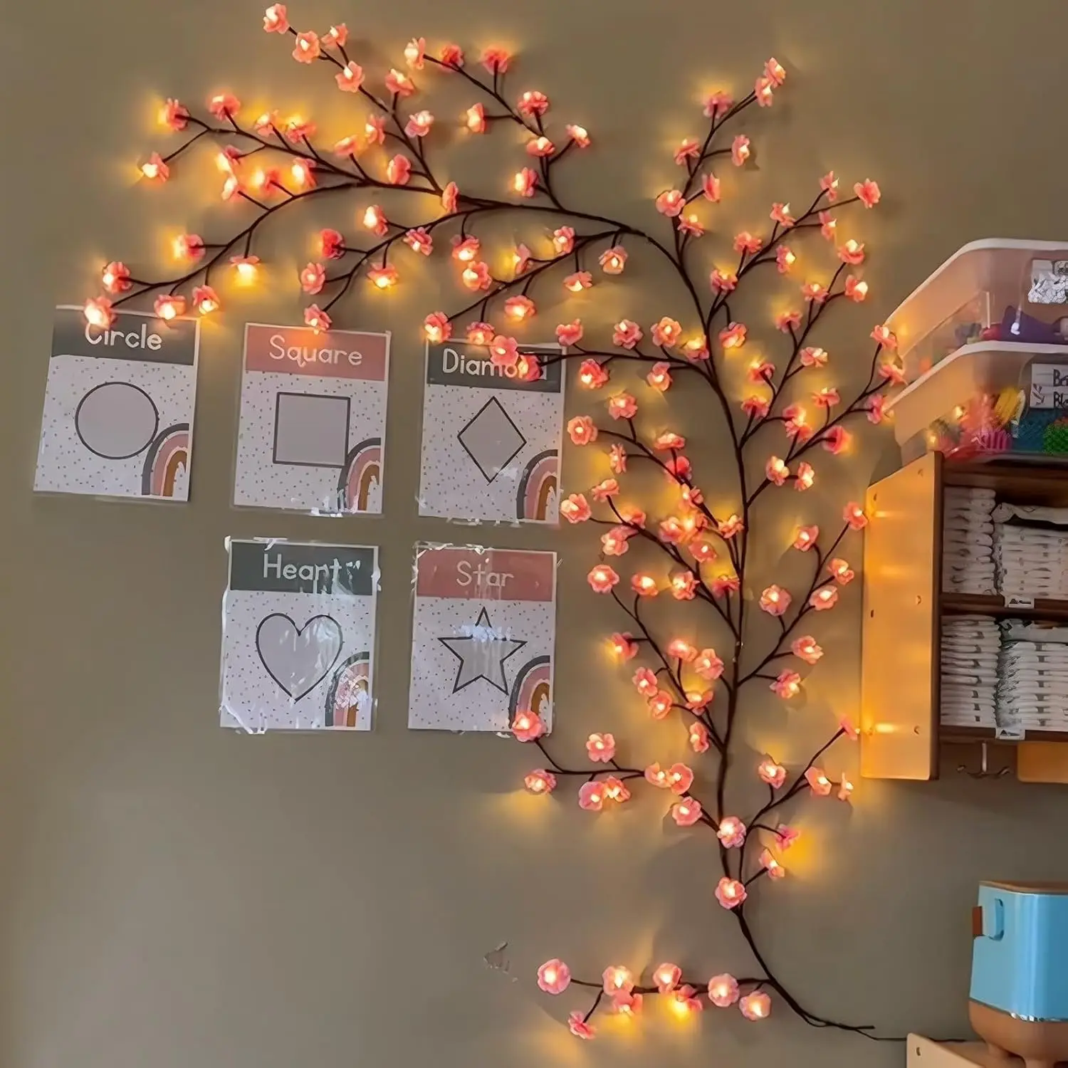 Cherry Blossom Willow Vine Twi - Home Decor Lighting Tree ulasan dan harga